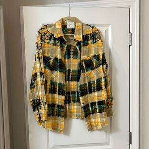 Fantastic Fawn Yellow and Green Plaid Button Down Shirt
